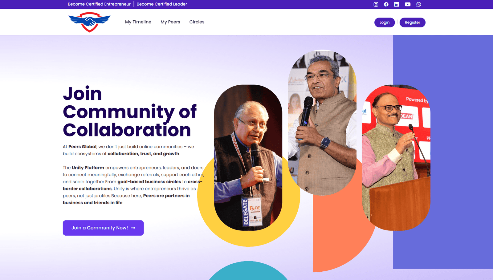 Unity Peers Global - Community Portal Development - Aequitasinfotech.com - Ahmedabad